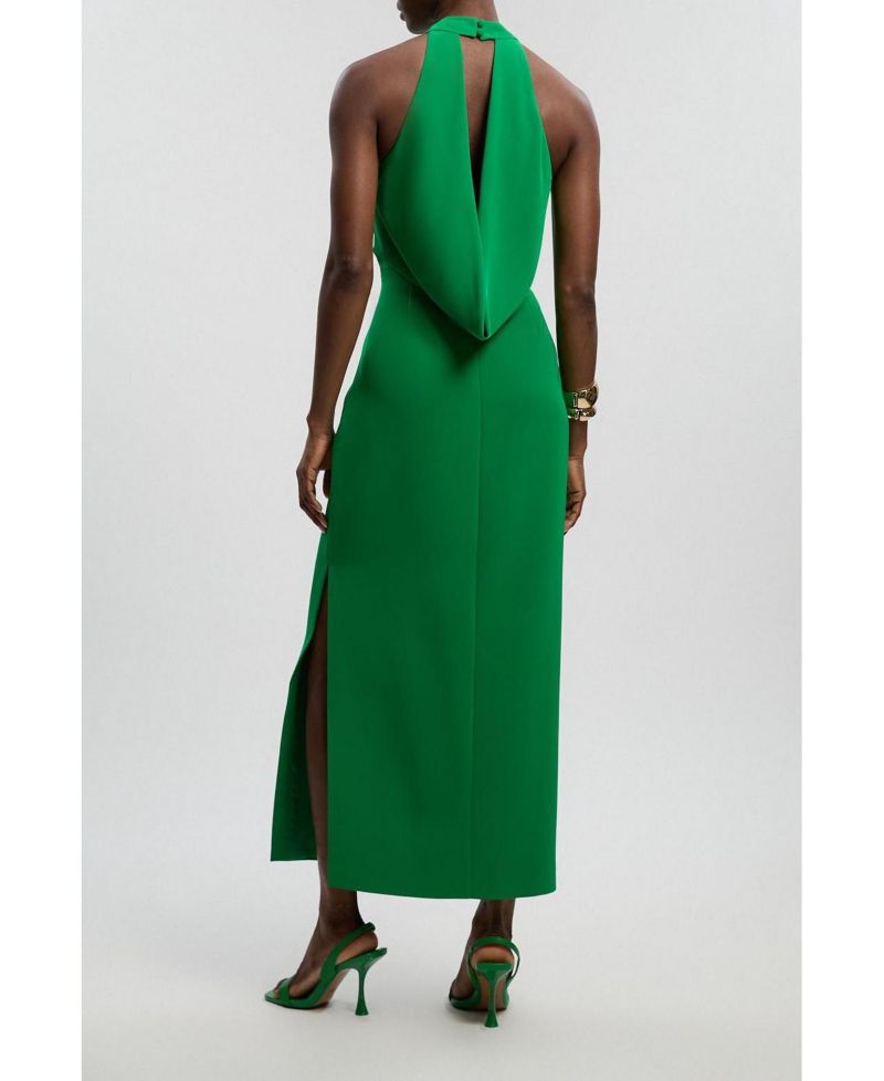 Women's Soft Tailored Halter Maxi Dress