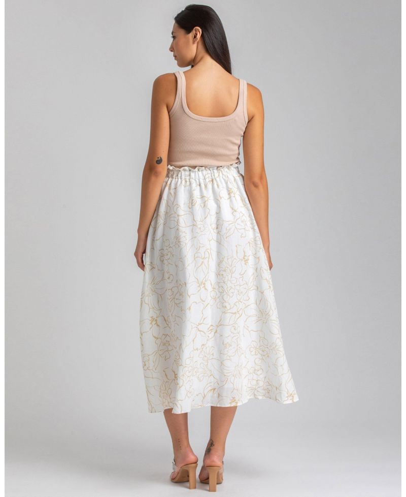 Maternity Floral Print Hidden Pocket Midi Olivia Skirt