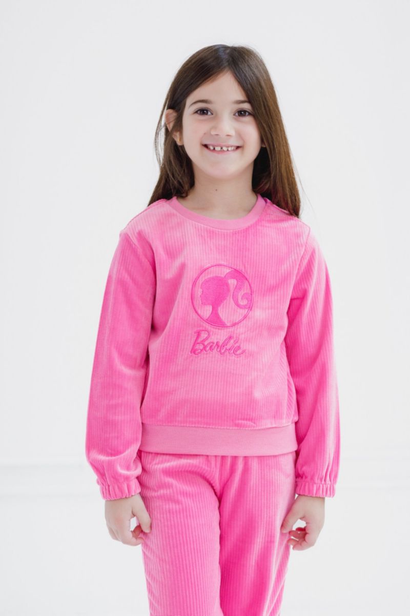 Girls Velour Sweatshirt and Jogger Pants Outfit Set