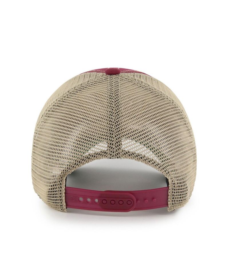 Men's Burgundy, Natural Washington Commanders Trawler Clean Up Trucker Snapback Hat