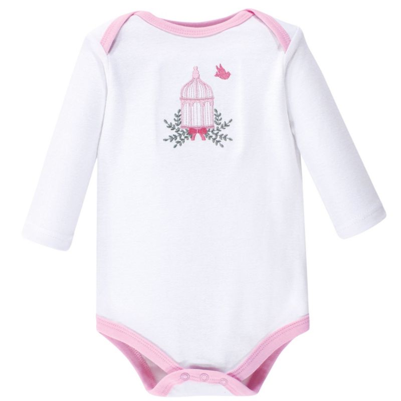 Baby Girls Hudson Soft Cotton Long-Sleeve Onesies (Five Count