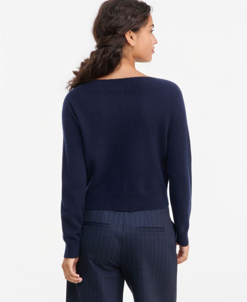 Plus Size 100% Cashmere Boat-Neck Sweater