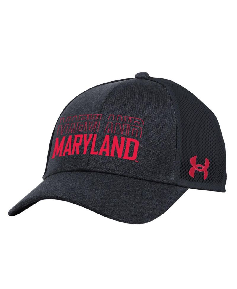 Men's Black Maryland Terrapins 2024 Sideline Blitzing Trucker Adjustable Hat