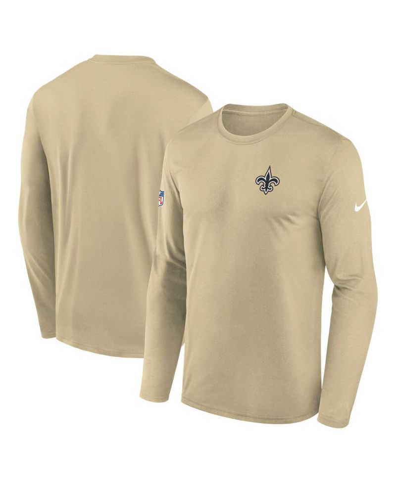 Men's Gold New Orleans Saints Legend Small Logo Performance Long Sleeve T-Shirt