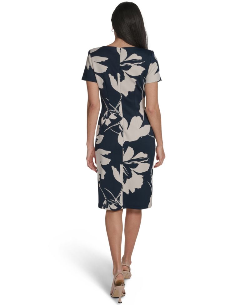 Women’s Square-Neck Sheath Midi Dress