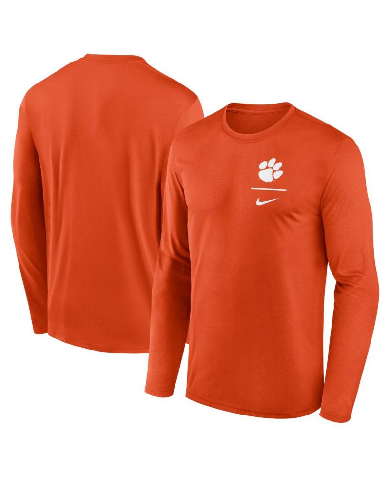 Men's Orange Clemson Tigers Primary Stack Legend Long Sleeve T-Shirt