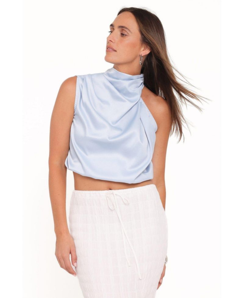 Women's Cinzia Satin One-Shoulder Top