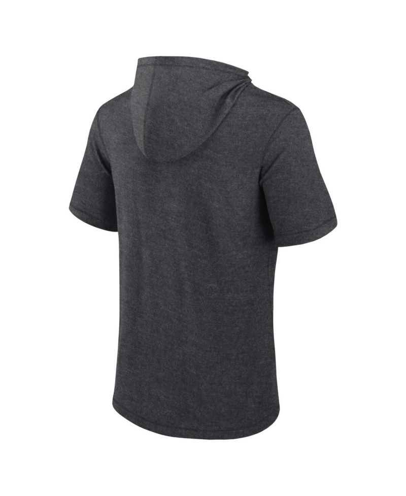 Men's Heather Charcoal Chicago White Sox Push Short Sleeve Pullover Hoodie