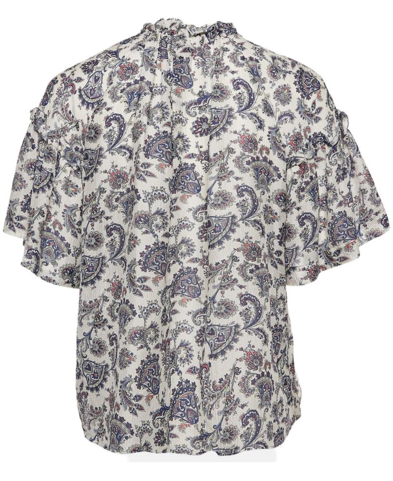 Women's Multicolor Silk Ruffled Top