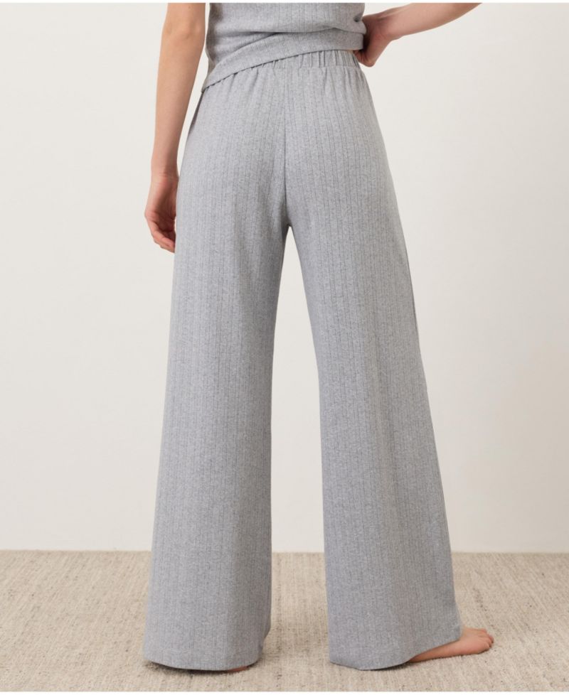Women's High-Rise Pointelle Wide-Leg Pants