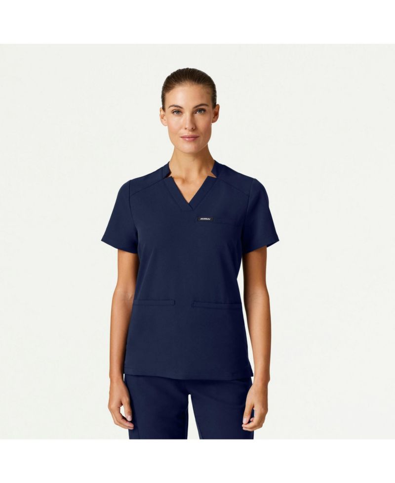 Women's Helia 3-Pocket Slim Notched V-Neck Scrub Top