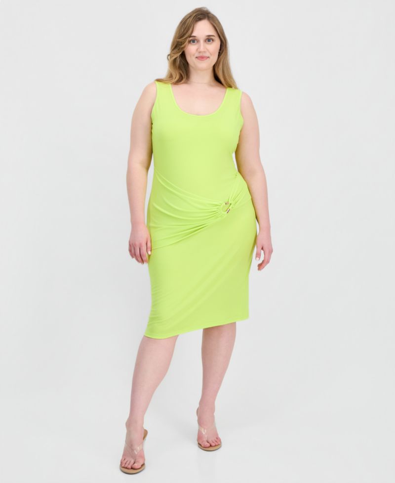 Trendy Plus Size Sash-Belt Bodycon Dress