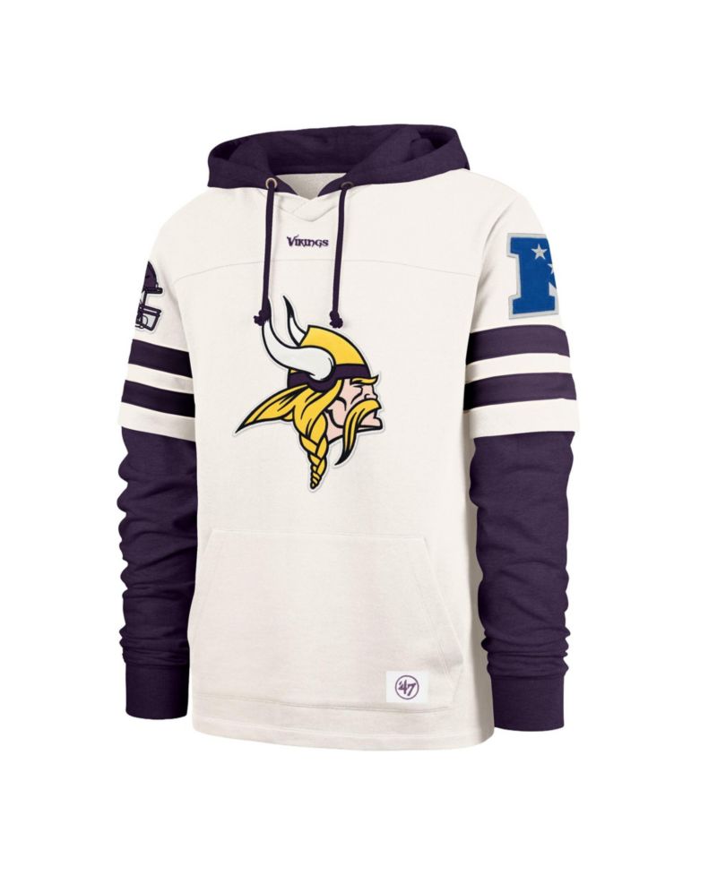 Men's Cream Minnesota Vikings Split Zone Cornerback Duo Lacer Hoodie
