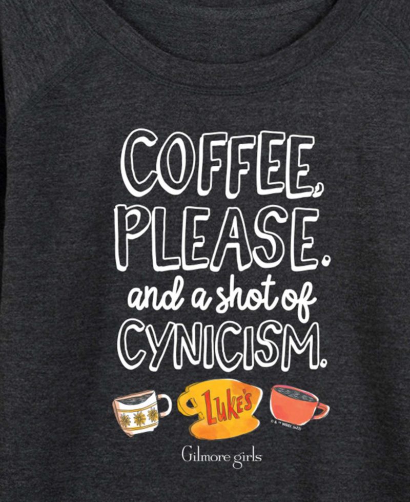 Plus Size Gilmore Girls Coffee And Cynisism French Terry Long-Sleeve T-Shirt