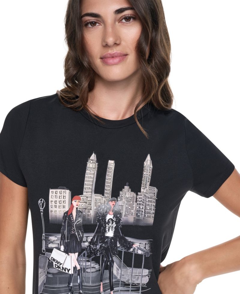 Women's Central Park Steps Conversational Crewneck Short-Sleeve T-Shirt