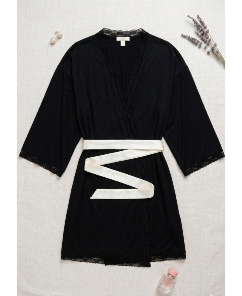 Women's Yummy Jersey 3/4-Sleeve Wrap Robe