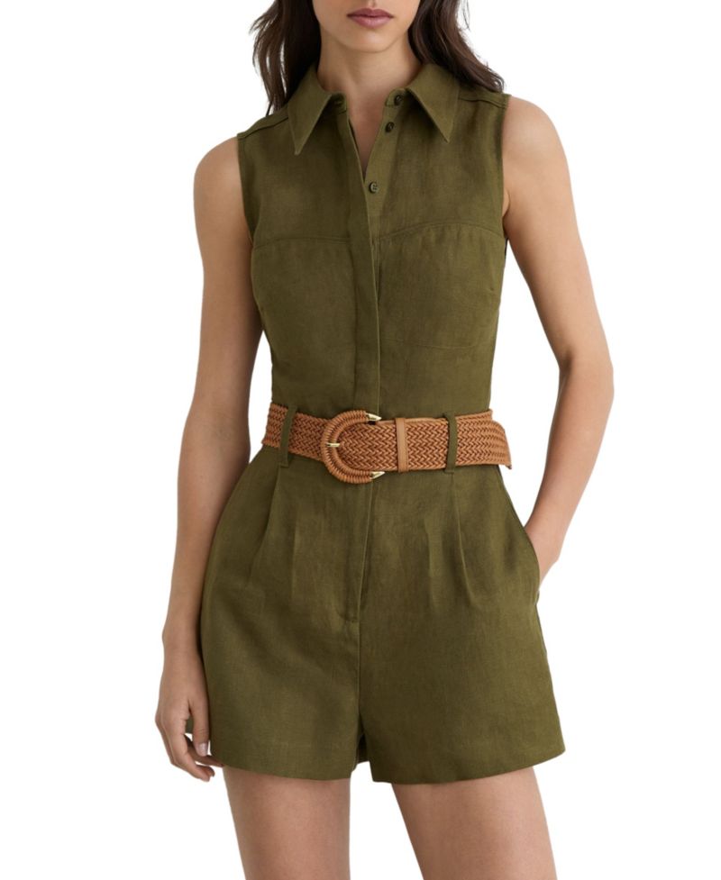 Women's Taylor Linen Belted Playsuit