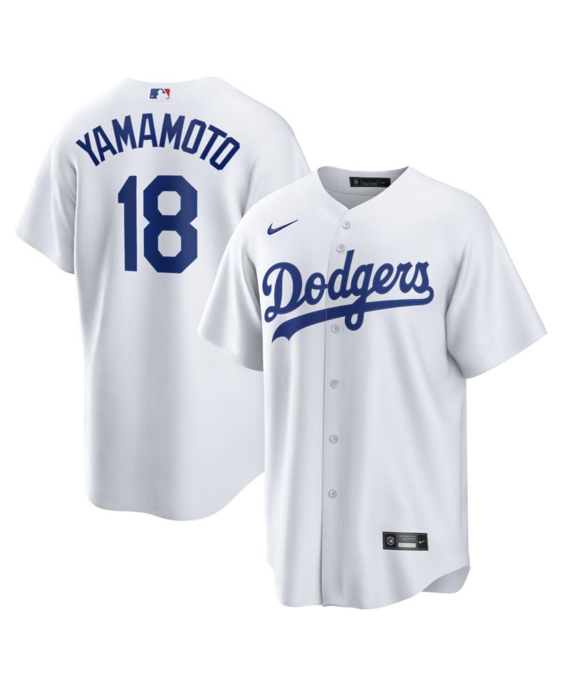 Men's Yoshinobu Yamamoto White Los Angeles Dodgers Home Replica Jersey