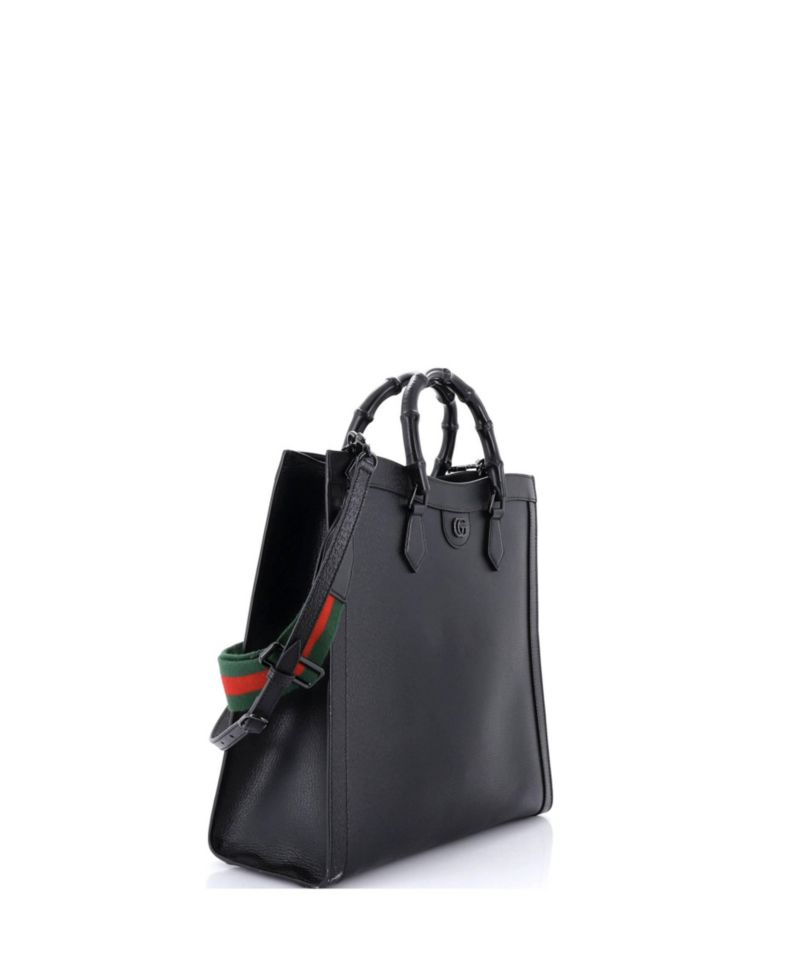 Large Diana NM Bamboo Handle Tote Leather