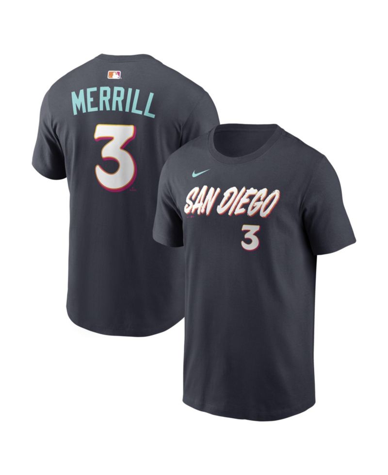 Men's Jackson Merrill Obsidian San Diego Padres City Connect Name & Number T-Shirt