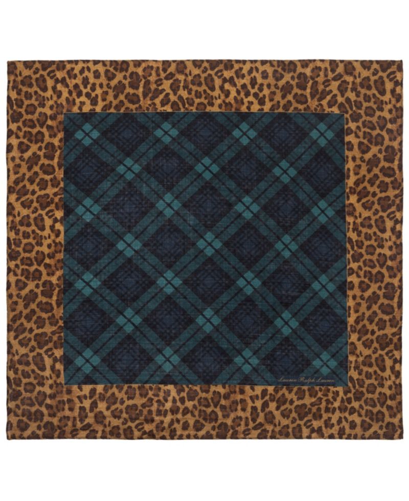 Plaid Animal Small Square Scarf