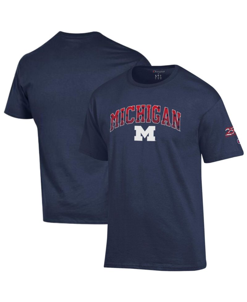 Men's Navy Michigan Wolverines Americana 250th Arch T-Shirt