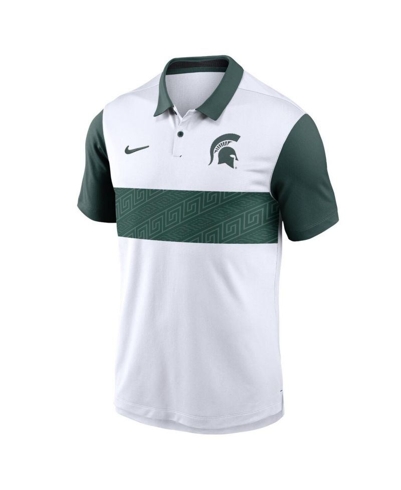 Men's White Michigan State Spartans Primetime Campus Vapor Performance Polo