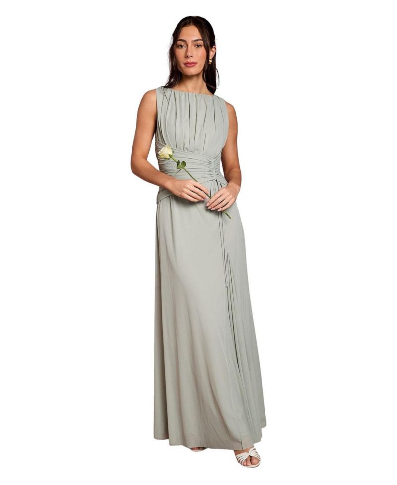 Women's Mesh Waist Maxi Dress