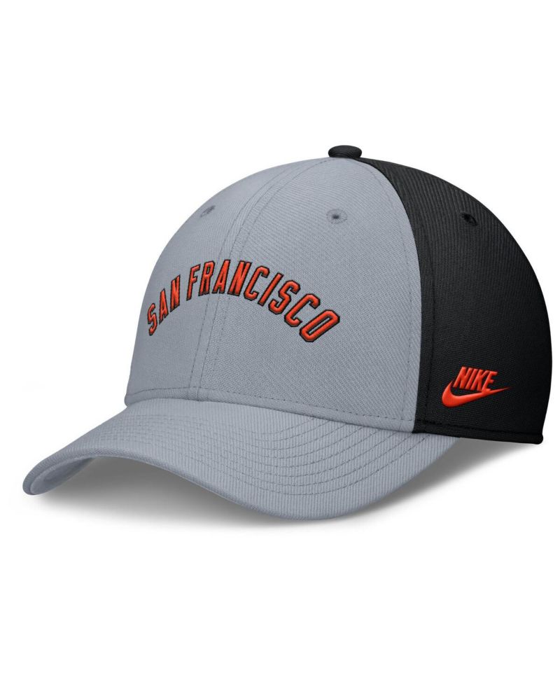 Men's Gray/Black San Francisco Giants Rise Swoosh Performance Flex Hat