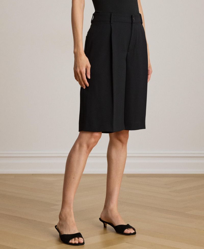 Women's High-Rise Double-Faced Bermuda Shorts