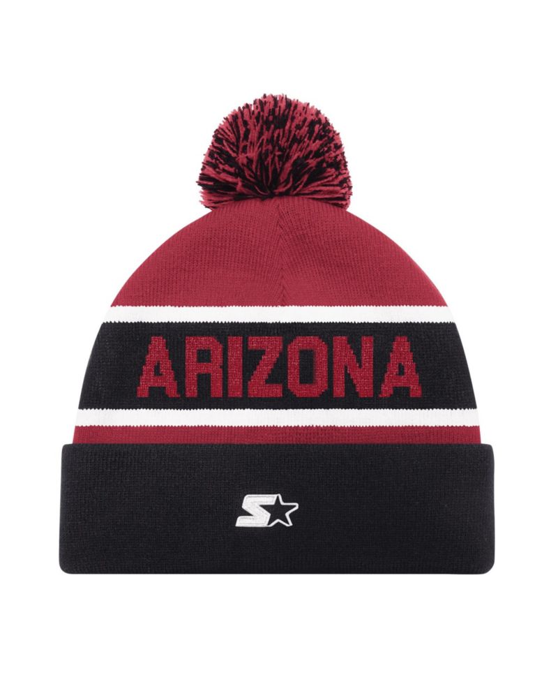 Men's and Women's Black Arizona Cardinals Cuffed Knit Hat with Pom