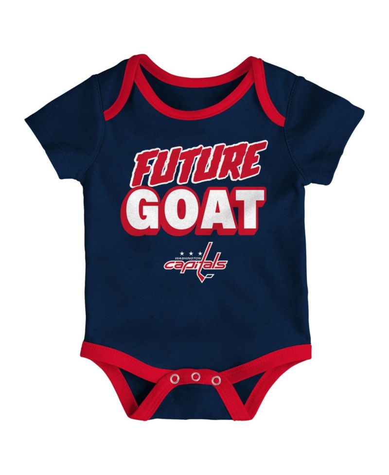 Baby Boys and Girls 3- Pack Washington Capitals Loyal Buddies Bodysuit Set