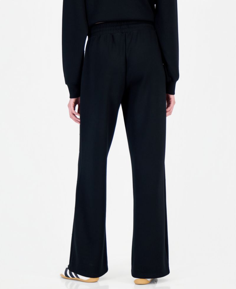 Juniors' High-Rise Embellished Scuba Wide-Leg Pants