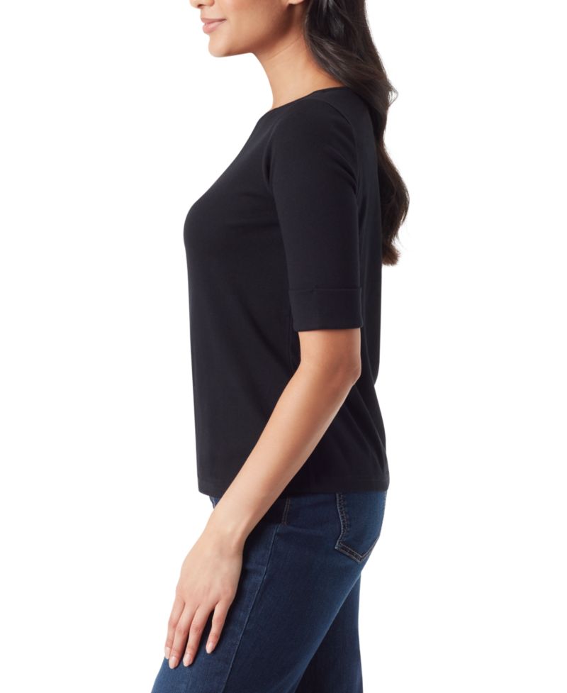 Women's Alanis Boat Neck Elbow-Sleeve T-Shirt