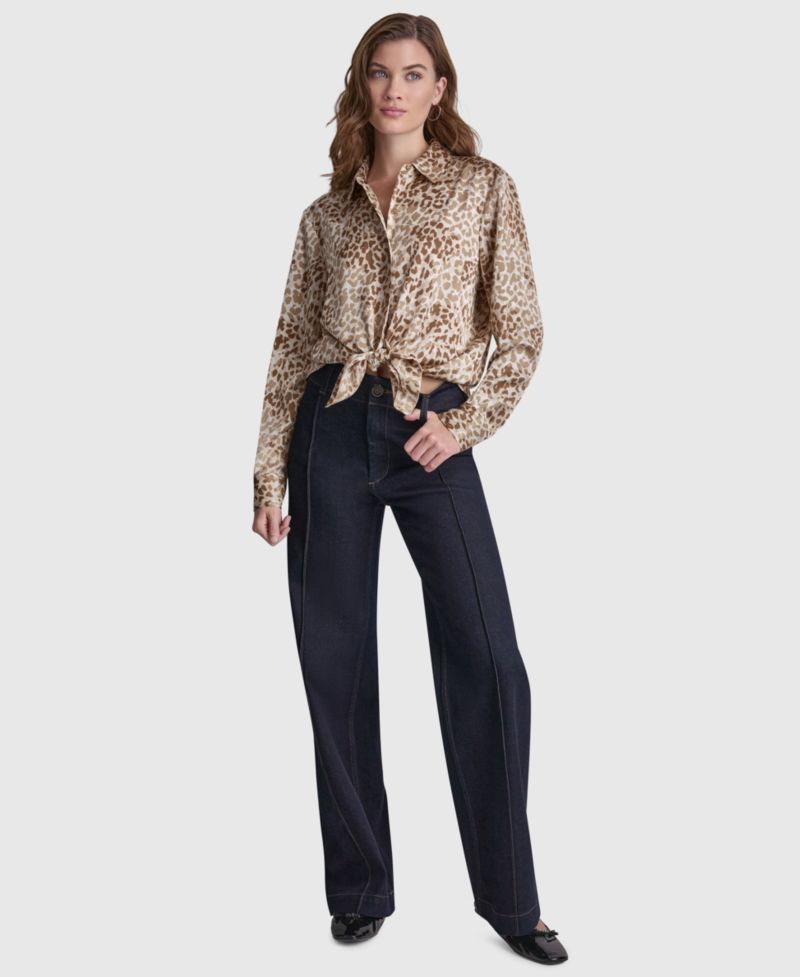 Women's Collared Long-Sleeve Blouse