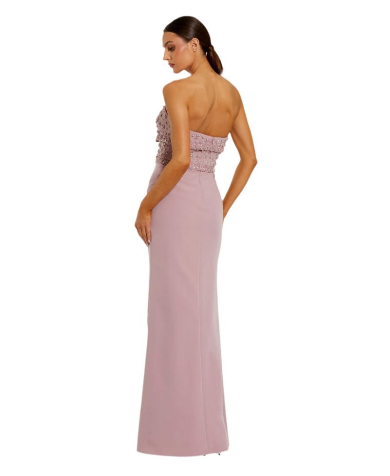 Women's Strapless Sweetheart Crepe Gown