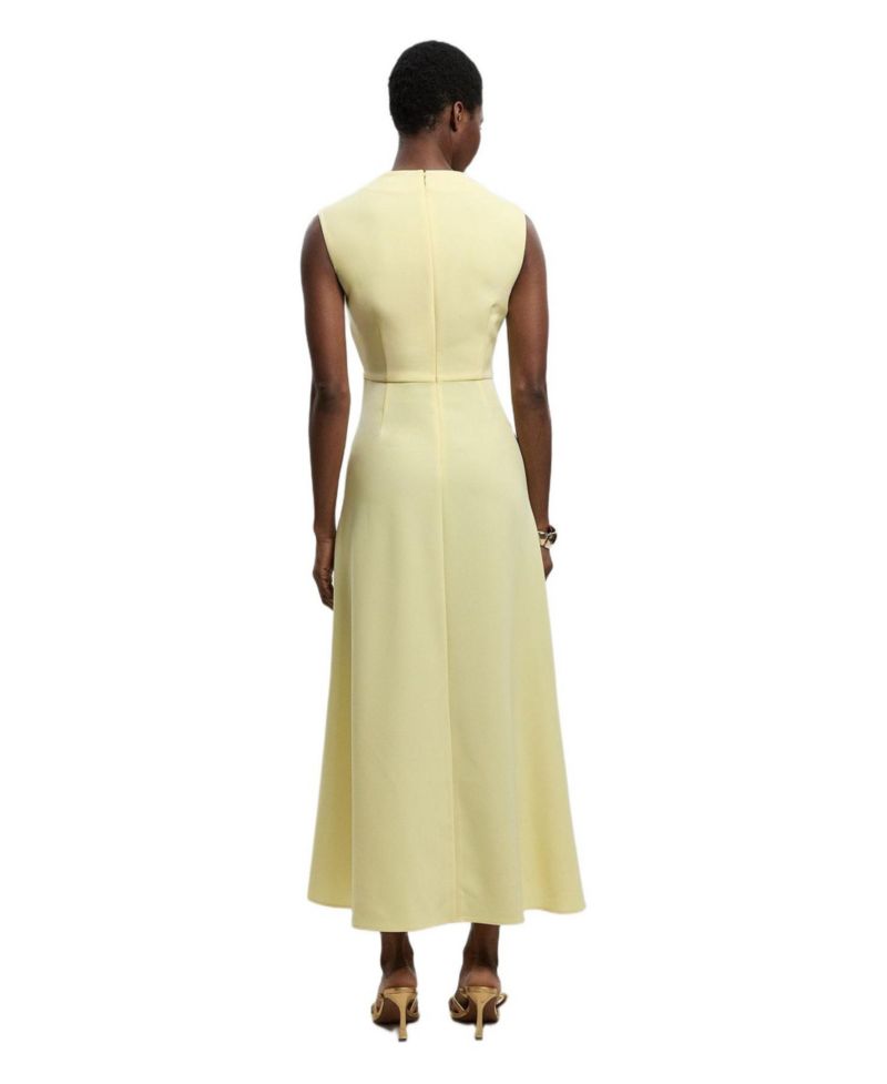 Women's Tailored Drape Neck Midi Dress