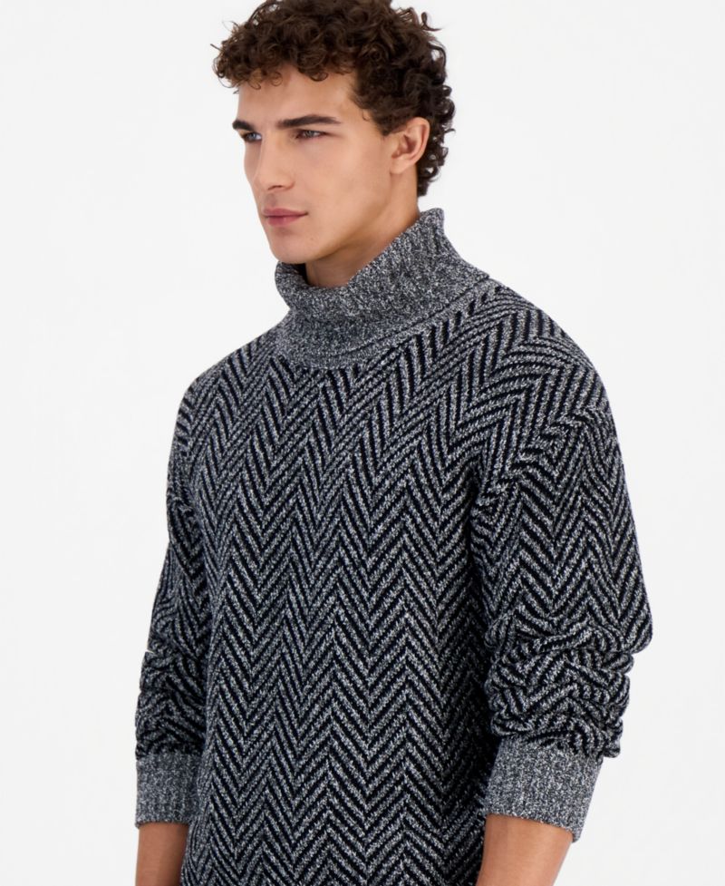 Men's Sherborne Herringbone Oversized Turtleneck Sweater