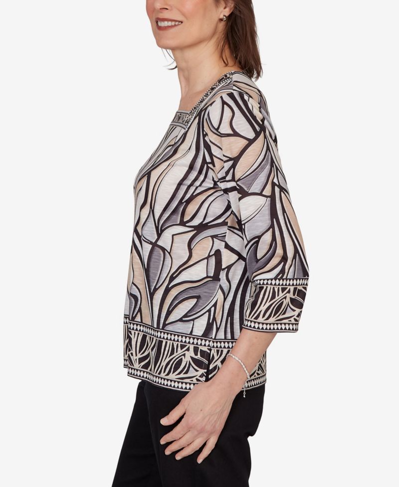 Women's Stained Glass Border Trim Top
