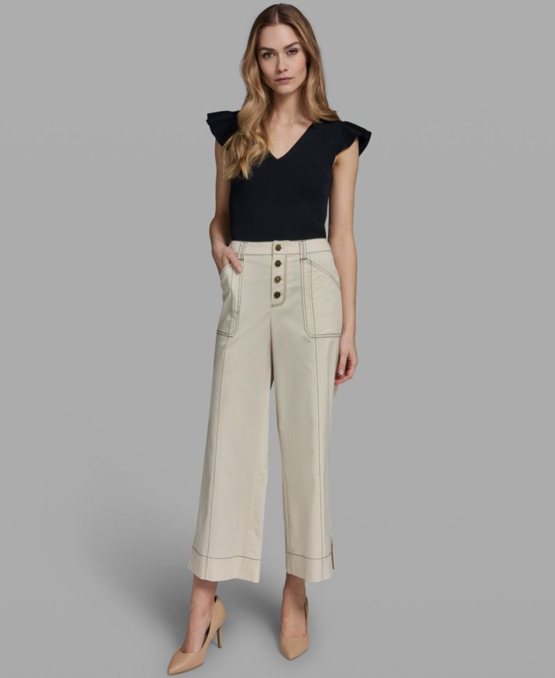 Women's Contrast Stitch Ankle Pants