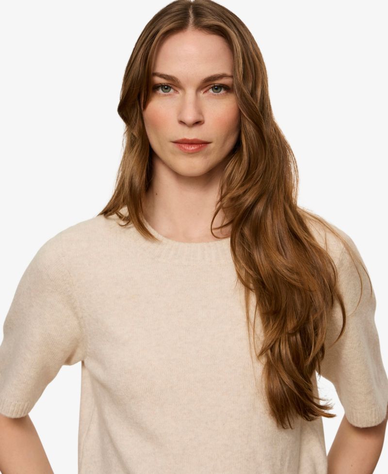 Petite Short-Sleeve Crewneck Sweater