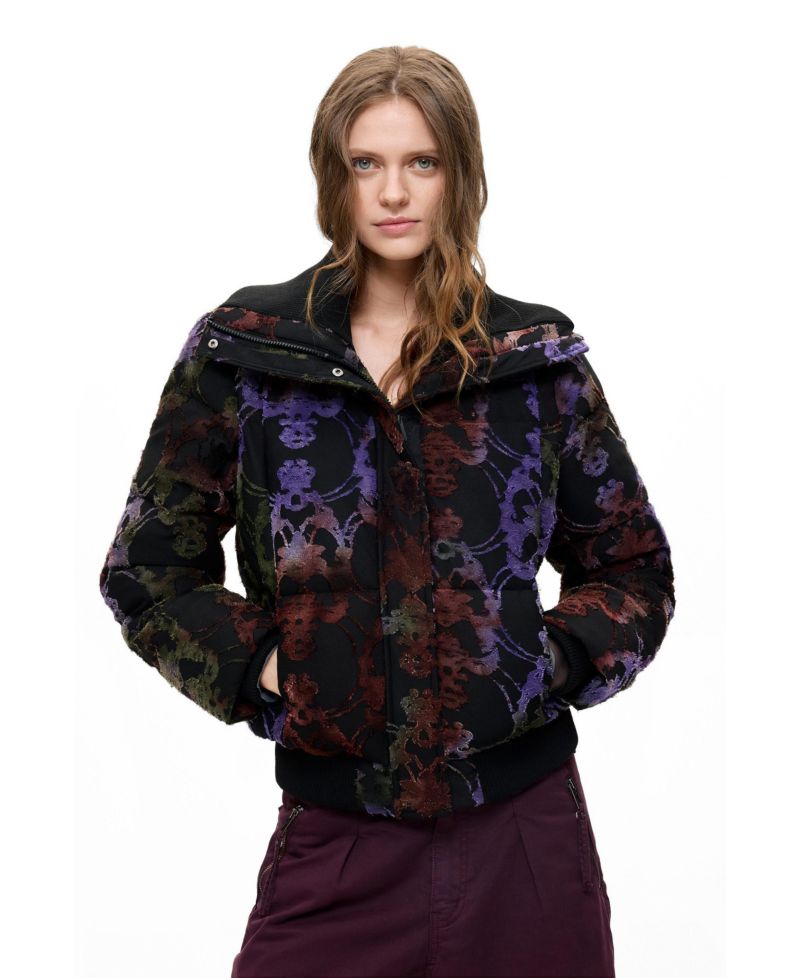 Women's Short Padded flocked Coat