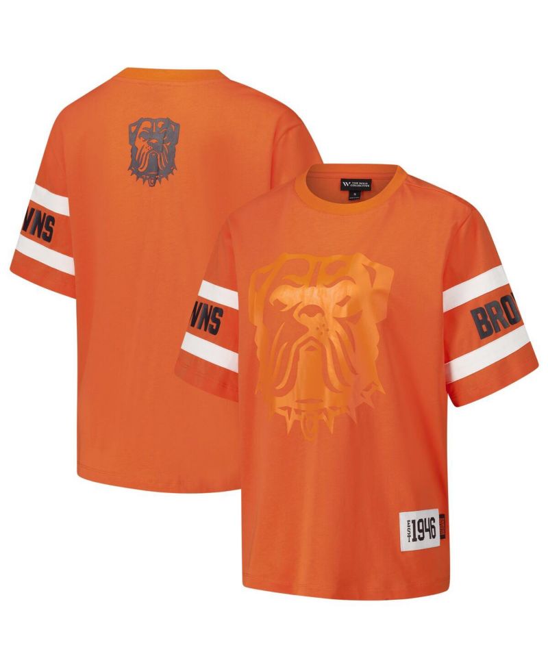 Women's Orange Cleveland Browns Drop Shoulder T-Shirt