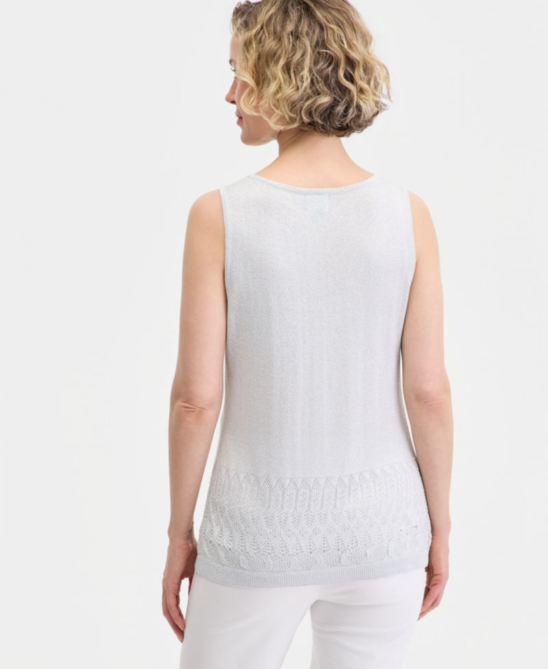 Women's Metallic Pointelle Sweater Tank Top