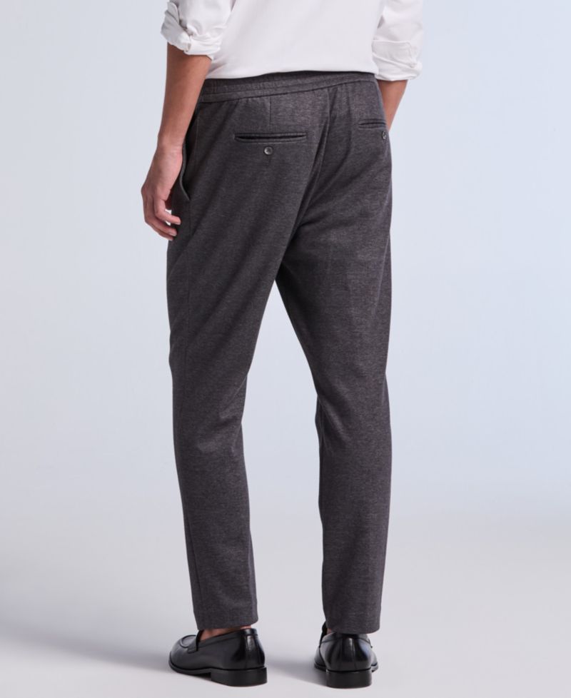 Men's Slim-Tapered Pleated Stretch Pants