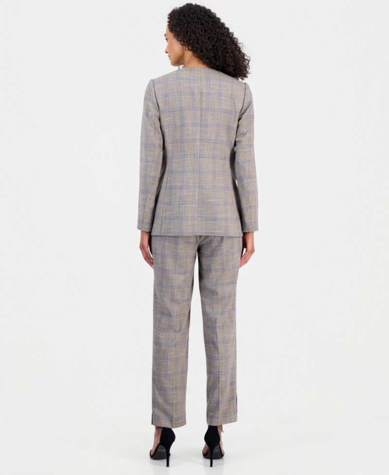 Women's Faux-Double-Breasted Jacket, Pleated Cowl-Neck Sleeveless Top & Mid-Rise Straight-Leg Ankle Pants