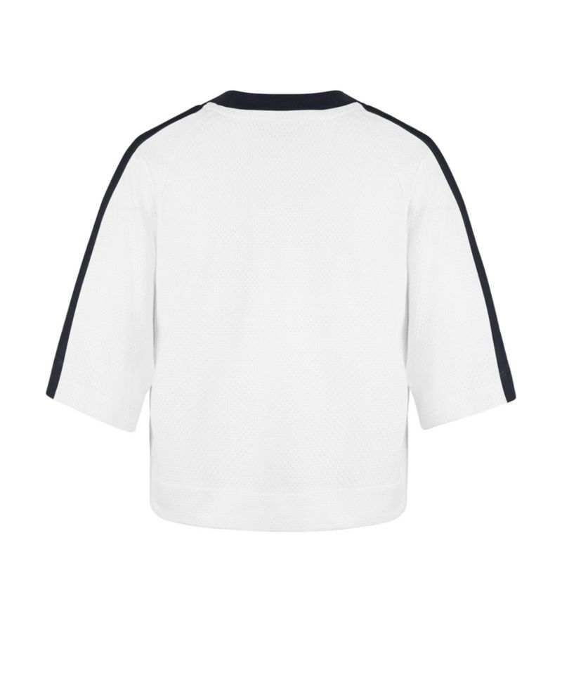 Women's White Chicago Bears Big Overarch Drop Needle Raglan V-Neck T-Shirt