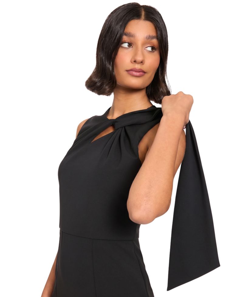 Petite Midi Asymmetrical-Neckline Dress