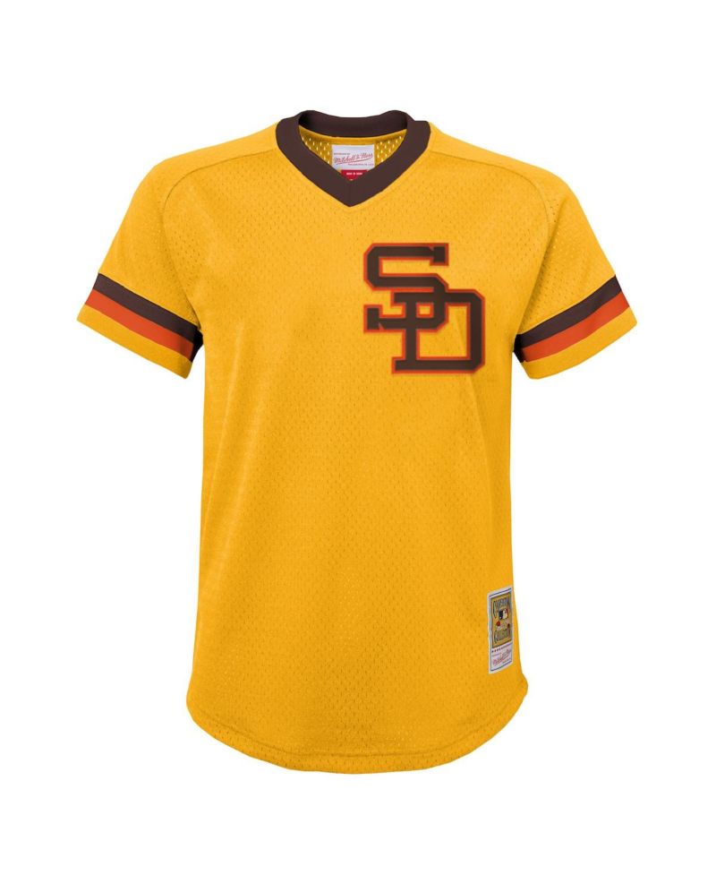 Big Boys and Girls Tony Gwynn Gold San Diego Padres Cooperstown Collection Mesh Batting Practice Jersey