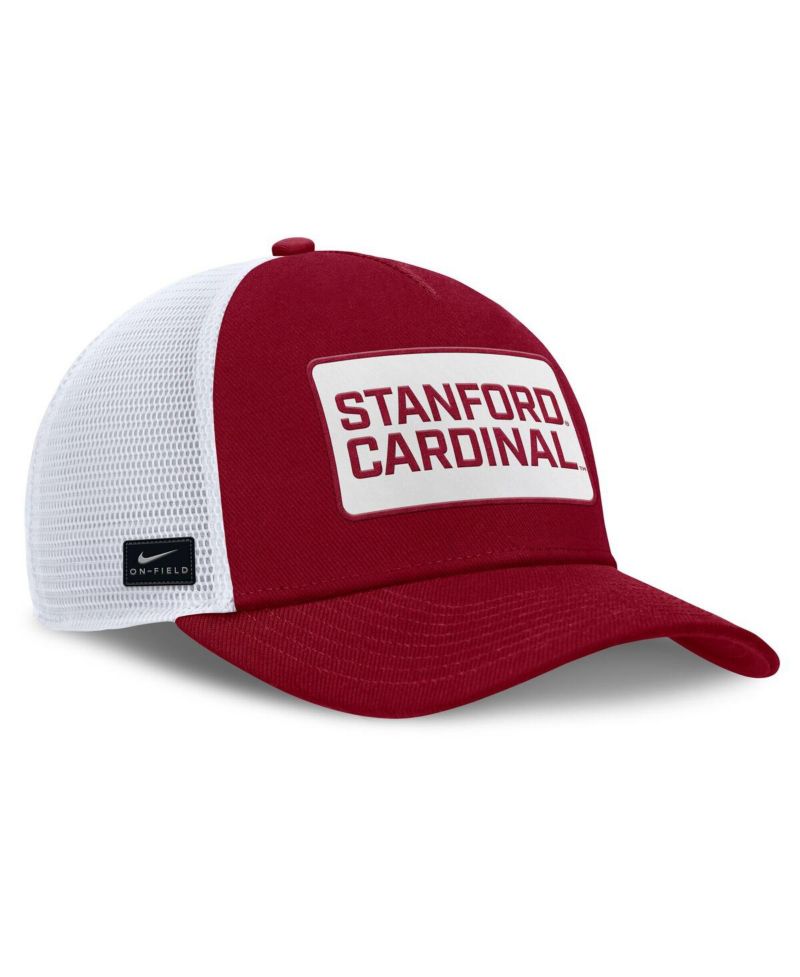 Men's Cardinal/White Stanford Cardinal 2025 On-Field Rise Patch Trucker Adjustable Hat